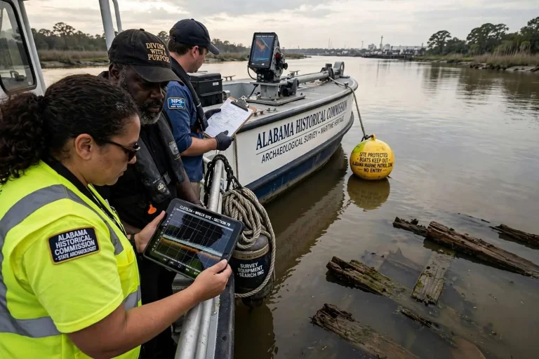 Illustration for the news story: Alabama Historical Commission Confirms Mobile River Wreck as the Clotilda