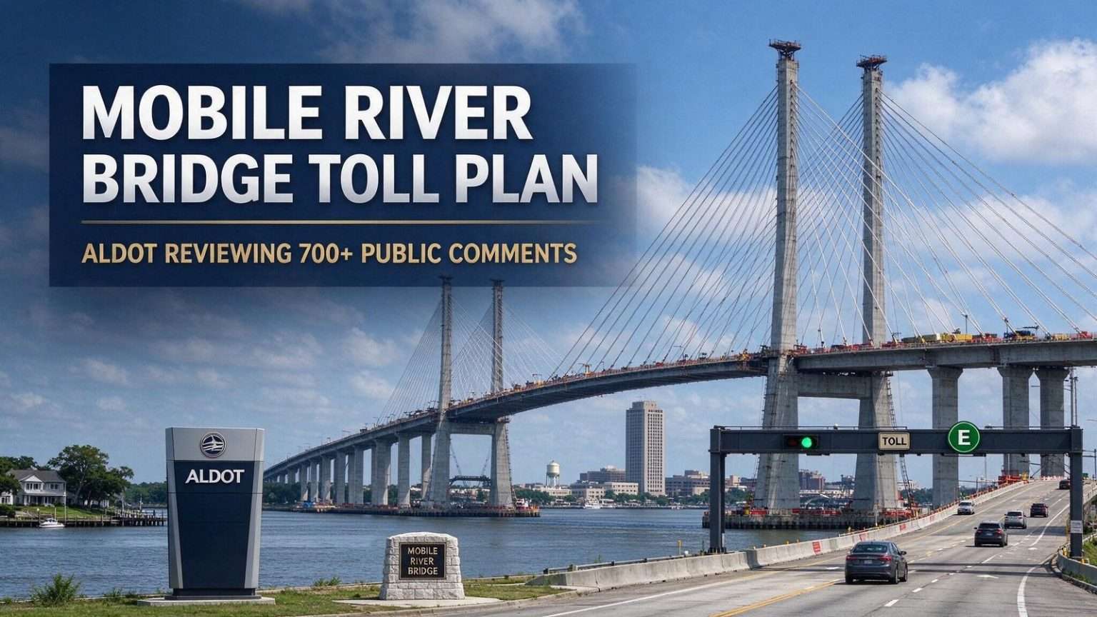 Illustration for the news story: ALDOT Reviewing More Than 700 Public Comments on Mobile River Bridge Toll Plan