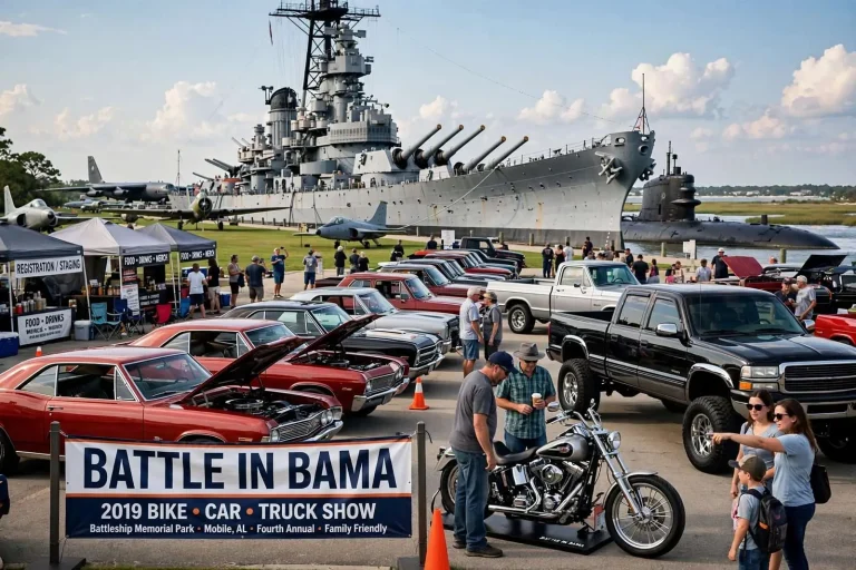 Illustration for the news story: Battle In Bama Bike, Car & Truck Show Rolls Into Battleship Memorial Park