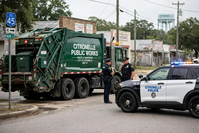 Illustration for the news story: Citronelle police: Meth found on garbage truck; operator arrested