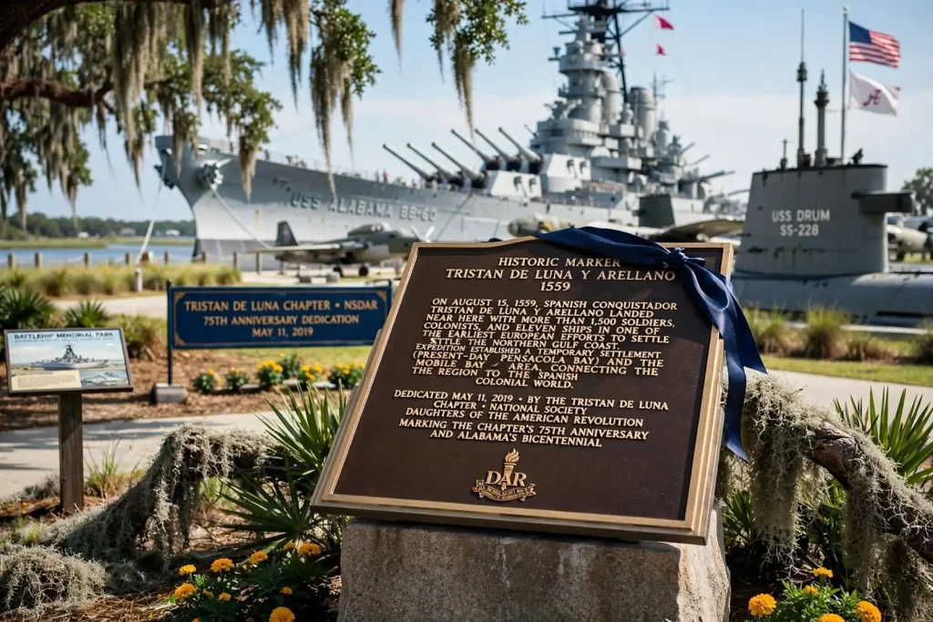 Illustration for the news story: DAR Dedicates Historic Marker Honoring Tristan de Luna at Battleship Park