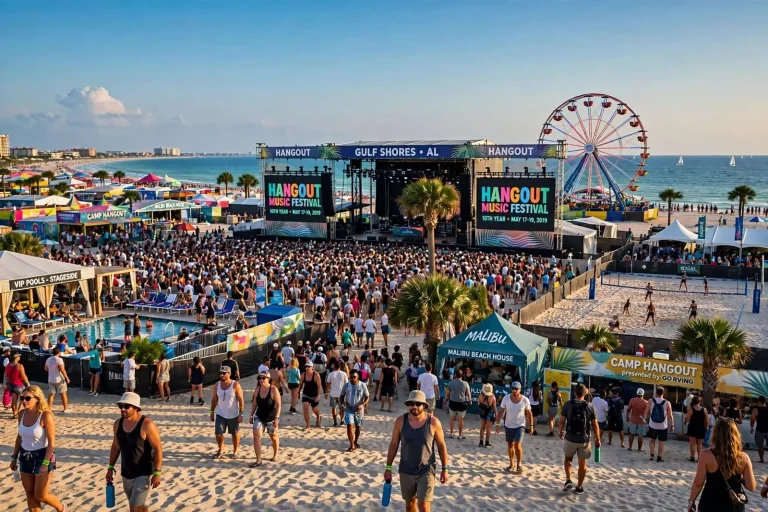 Illustration for the news story: Hangout Music Festival Returns to Gulf Shores With Room for Up to 45,000 Fans