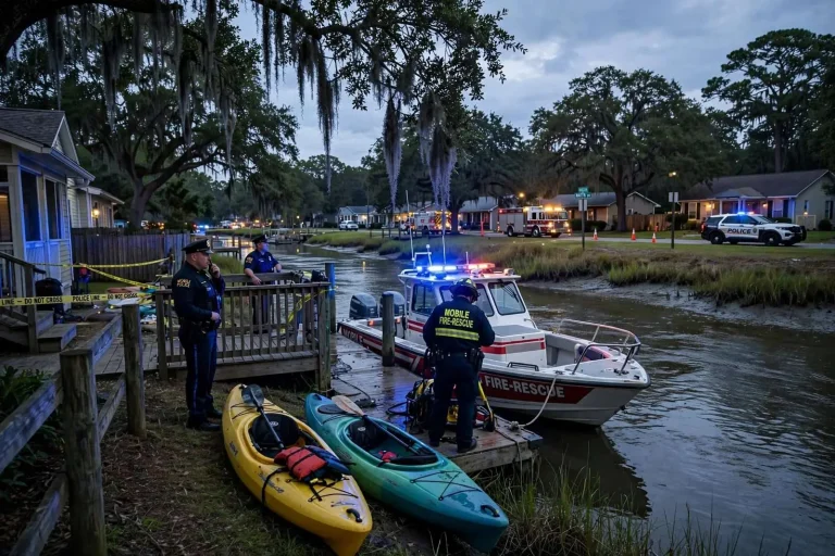 Illustration for the news story: Kayakers Discover Body in Mobile’s Dog River
