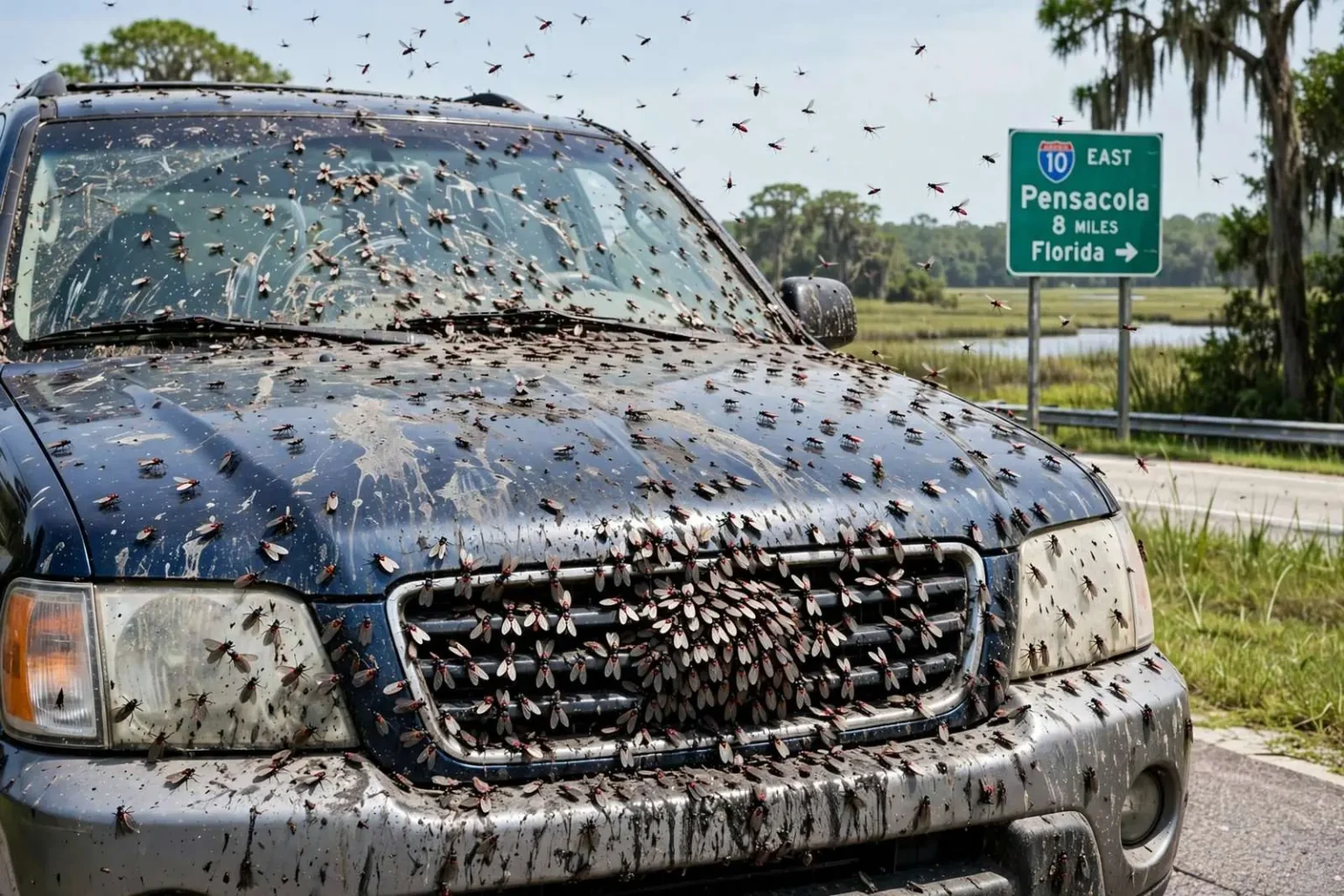 Illustration for the news story: Love bugs are back: how to protect your car during Gulf Coast bug season