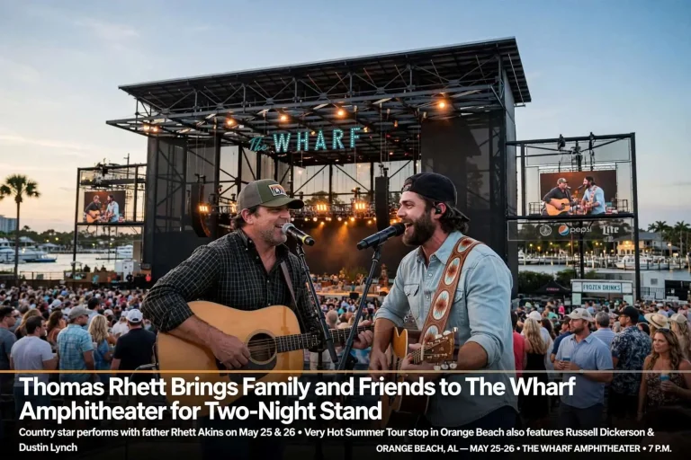 Illustration for the news story: Thomas Rhett Brings Family and Friends to The Wharf Amphitheater for Two-Night Stand
