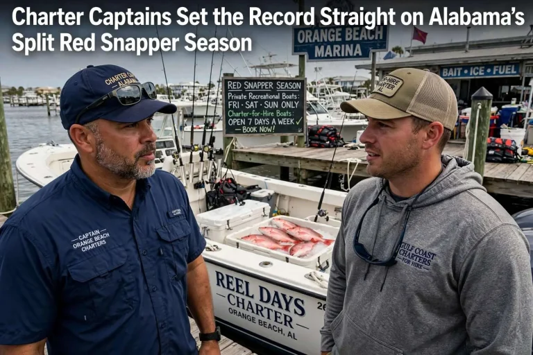 Illustration for the news story: Charter Captains Set the Record Straight on Alabama’s Split Red Snapper Season