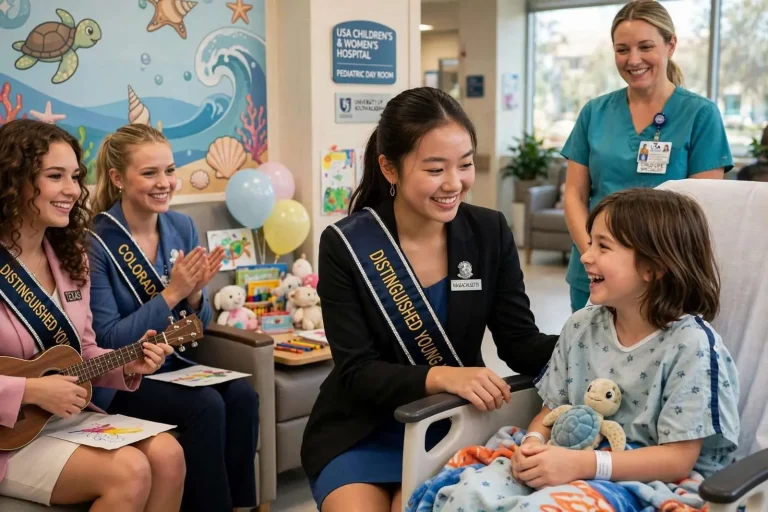 Illustration for the news story: Distinguished Young Women Contestants Perform for Child Patients in Mobile