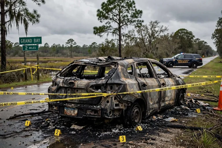 Illustration for the news story: DNA results identify burned remains found in Grand Bay as Terri Sullivan