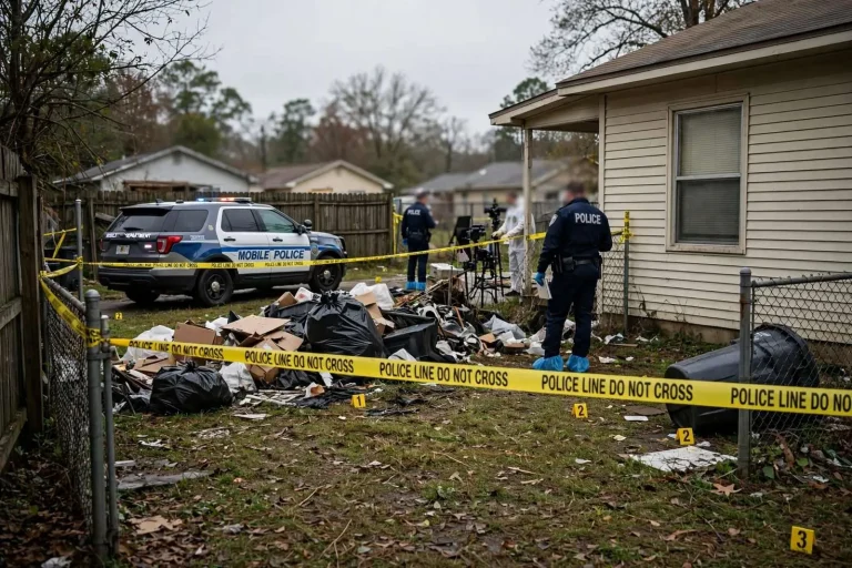 Illustration for the news story: Man already jailed on domestic violence charge now accused of murder in Mobile backyard death