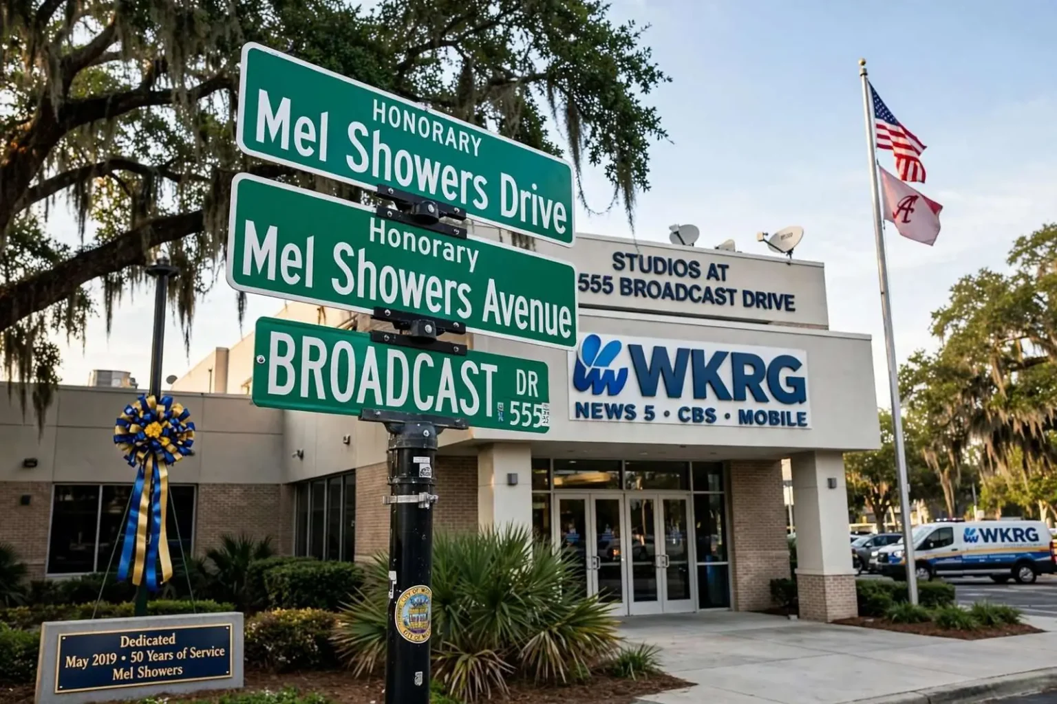 Illustration for the news story: Mobile Honors Broadcasting Legend Mel Showers With Honorary Street Names