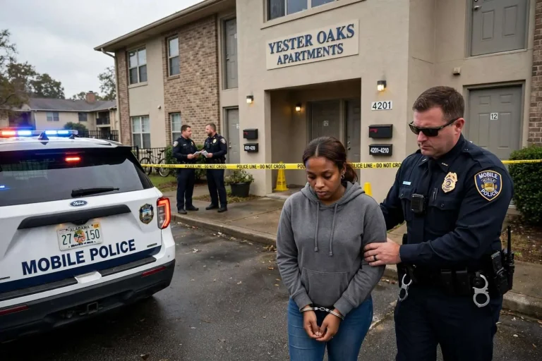 Illustration for the news story: Mobile woman arrested after 10-year-old left alone with loaded gun