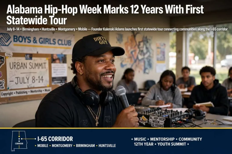 Illustration for the news story: Alabama Hip-Hop Week Marks 12 Years With First Statewide Tour
