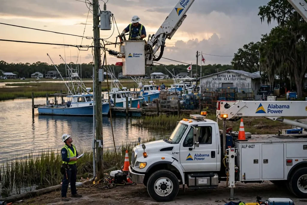Illustration for the news story: Alabama Power Whittles Mobile, Bayou La Batre Outages Down to Dozens
