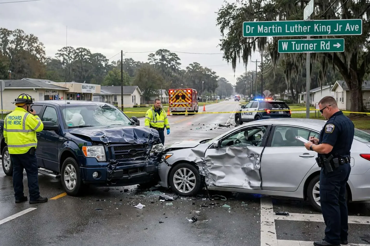 Illustration for the news story: At Least Two Hurt in Two-Vehicle Crash on Dr. MLK Jr. Avenue in Prichard