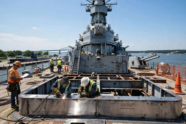 Illustration for the news story: Battleship Memorial Park makes progress on USS Alabama renovations