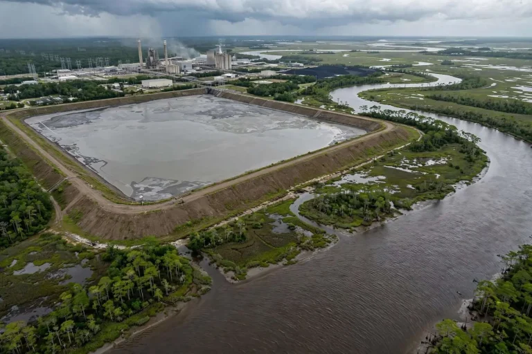 Illustration for the news story: Coal ash pond at Plant Barry raises environmental concerns along the Mobile River