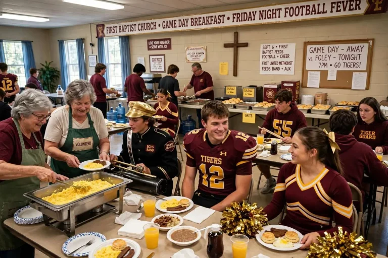 Illustration for the news story: Baldwin County football team gets a boost from local churches on game days