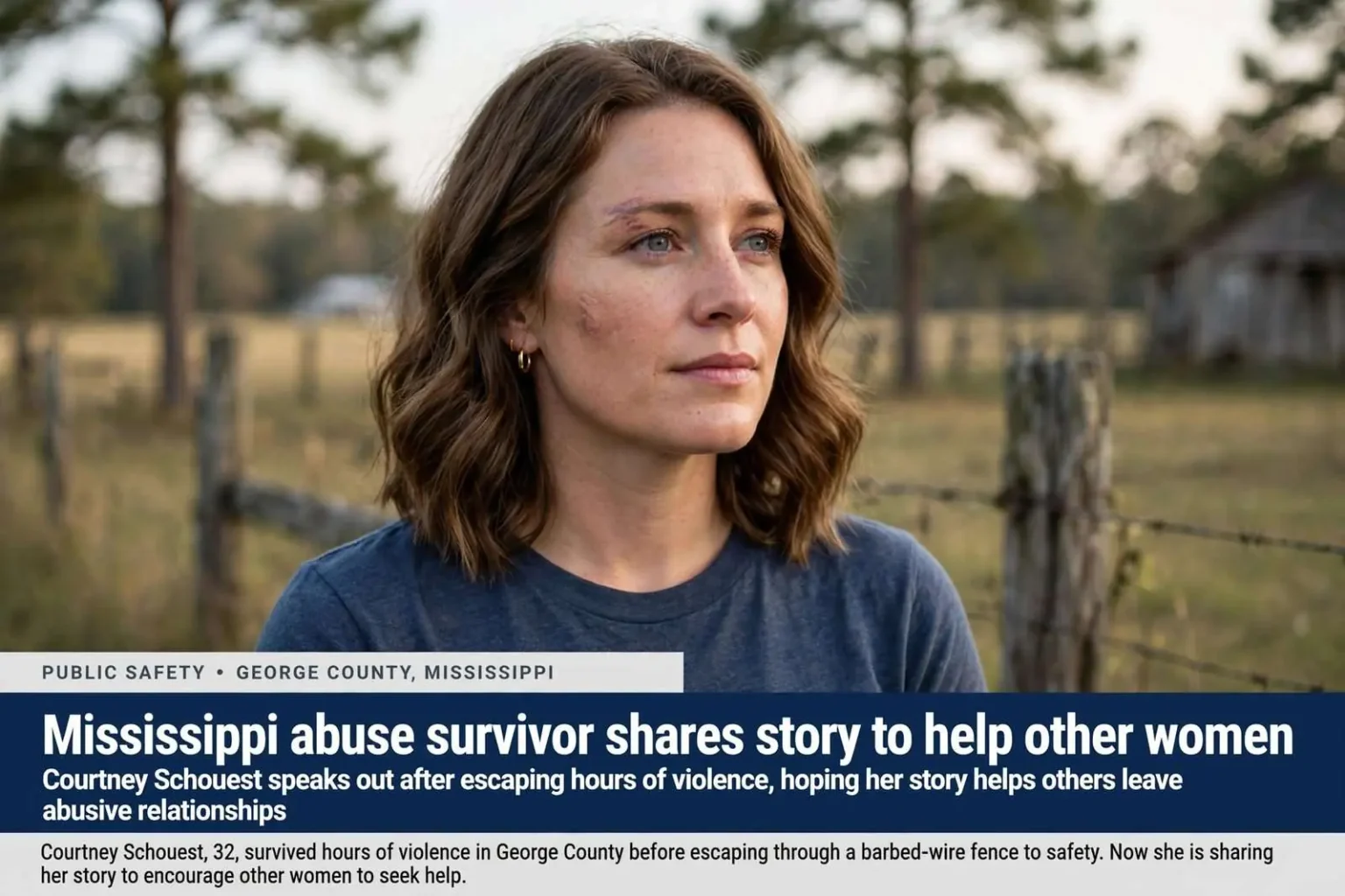 Illustration for the news story: Mississippi abuse survivor shares story to help other women
