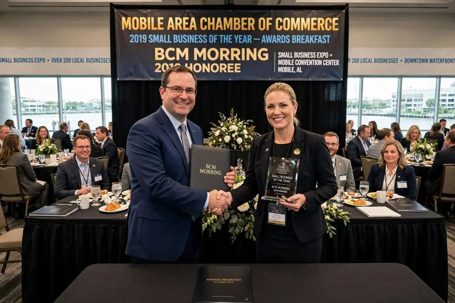 Illustration for the news story: Mobile Area Chamber of Commerce names BCM Morring 2019 Small Business of the Year