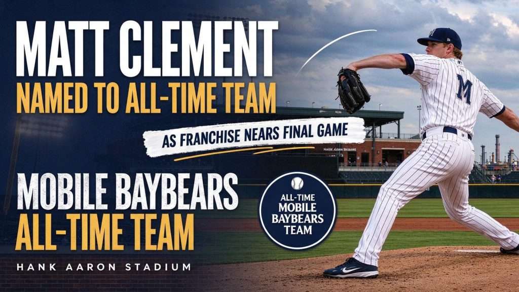 Illustration for the news story: Mobile BayBears name Matt Clement to All-Time Team as franchise nears final game
