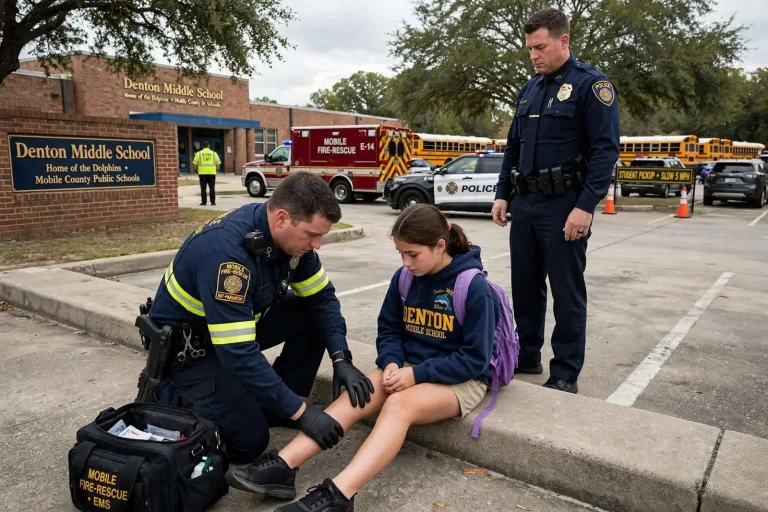 Illustration for the news story: Student Struck by Backing Car in Denton Middle School Parking Lot