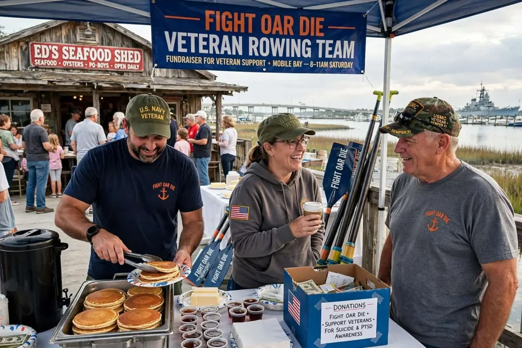 Illustration for the news story: Veteran Rowing Team Fight Oar Die Holds Causeway Fundraiser in Mobile