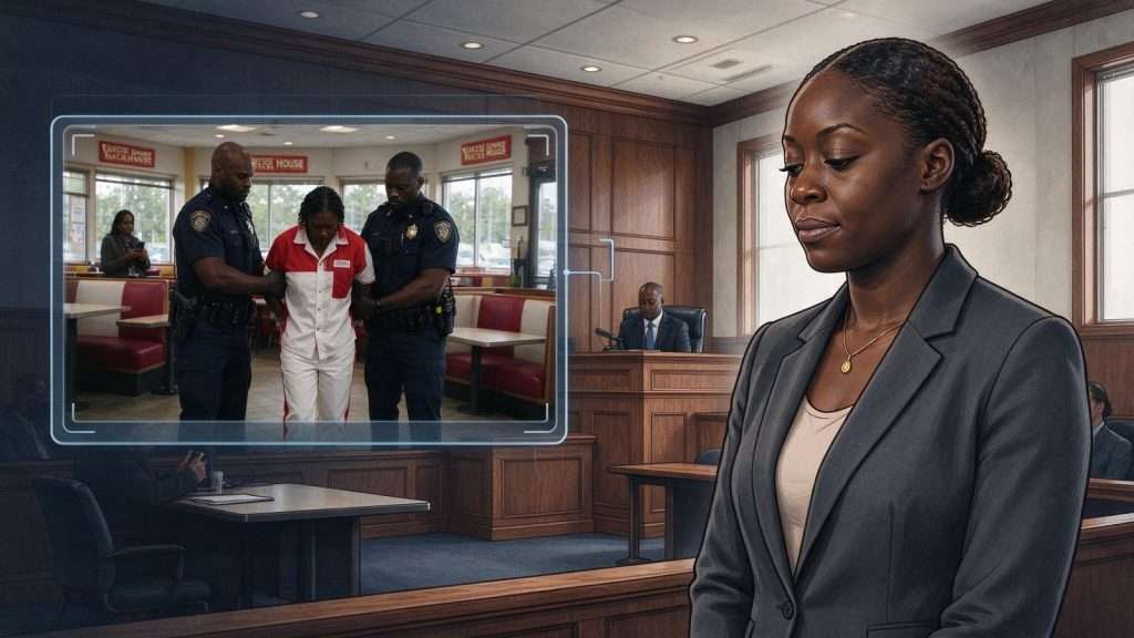 Illustration for the news story: Chikesia Clemons Sentenced to Suspended Term in Waffle House Arrest Case