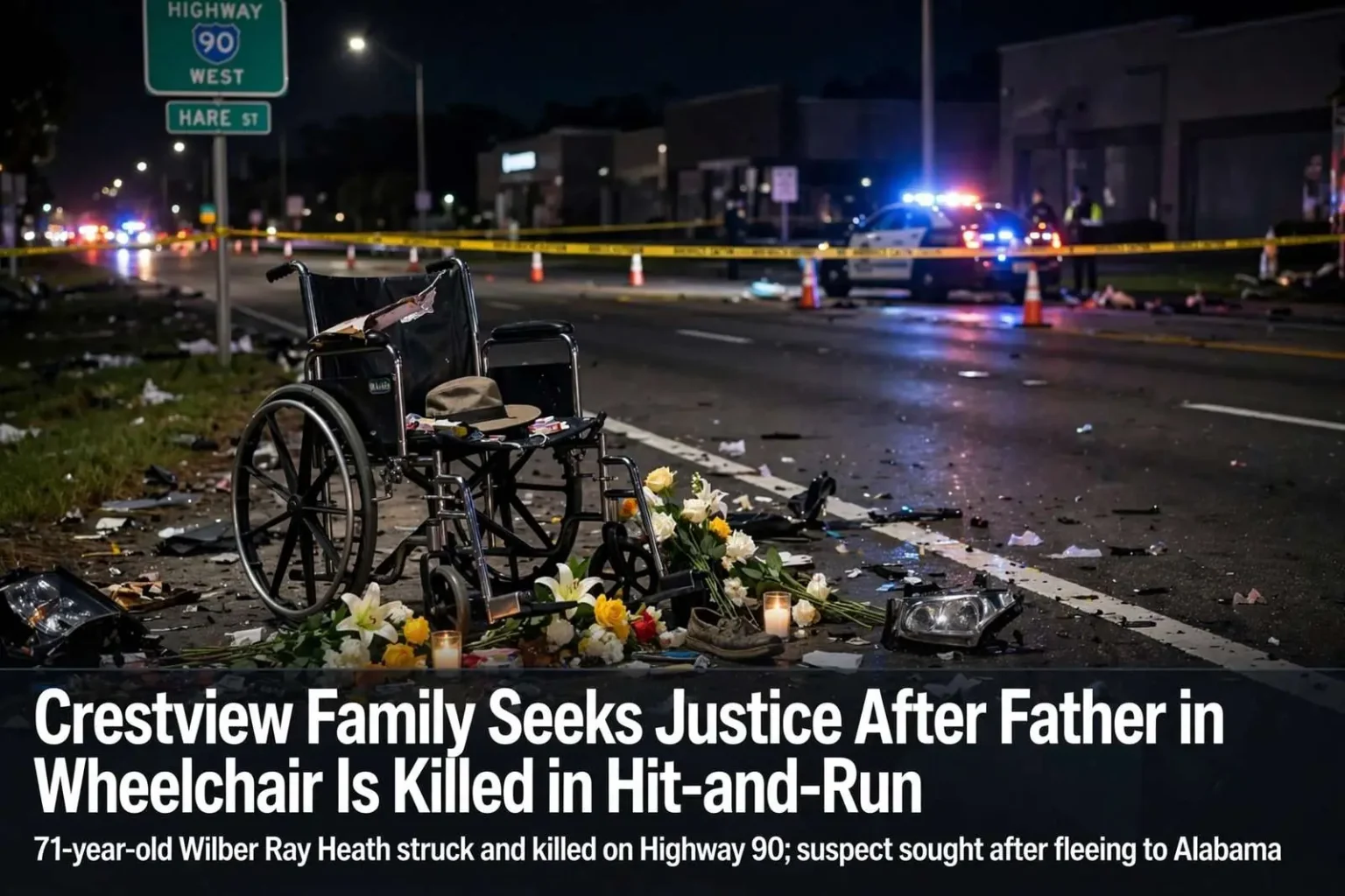 Illustration for the news story: Crestview Family Seeks Justice After Father in Wheelchair Is Killed in Hit-and-Run
