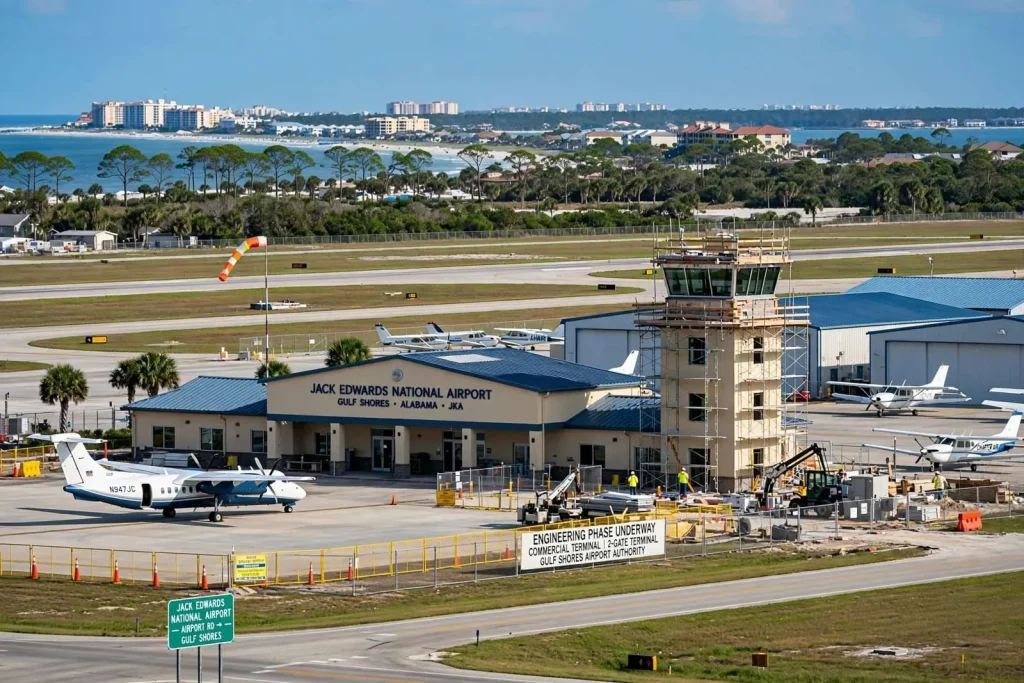 Illustration for the news story: Jack Edwards Airport Moves Ahead on Plan for Commercial Air Service in Gulf Shores