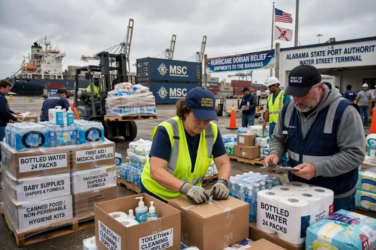 Illustration for the news story: Mobile’s Maritime Community Mobilizes Hurricane Relief Shipments to the Bahamas