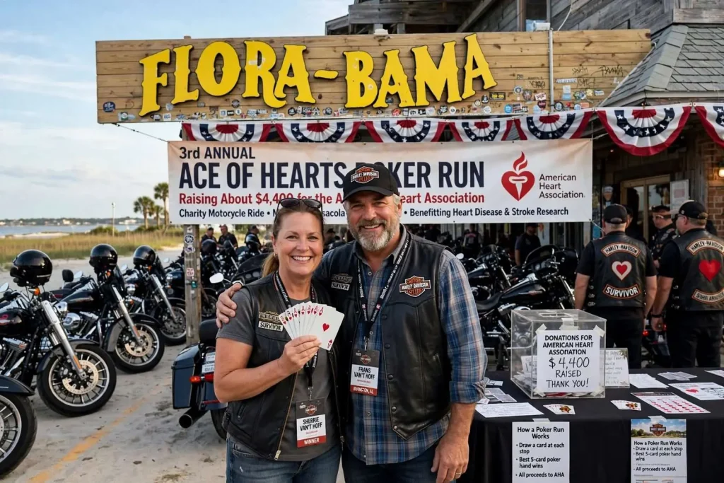 Illustration for the news story: Ace of Hearts Poker Run Raises About $4,400 for American Heart Association
