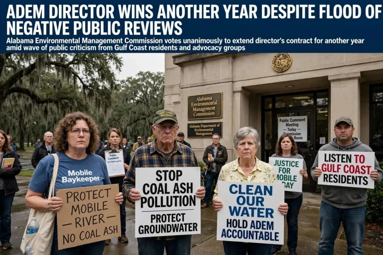Illustration for the news story: ADEM Director Wins Another Year Despite Flood of Negative Public Reviews