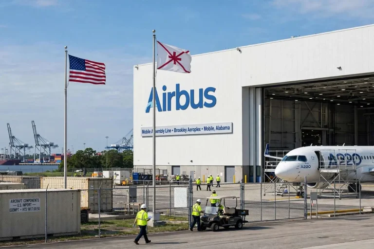 Illustration for the news story: Airbus Mobile Spared From New EU Tariffs, But Trade Fight Isn’t Over
