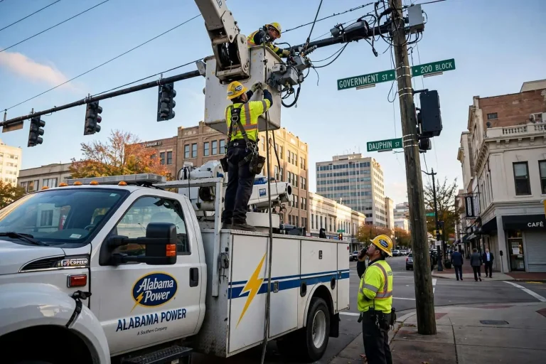 Illustration for the news story: Alabama Power Restores Service After Transmission Failure Blacks Out 3,000 Downtown Mobile Customers