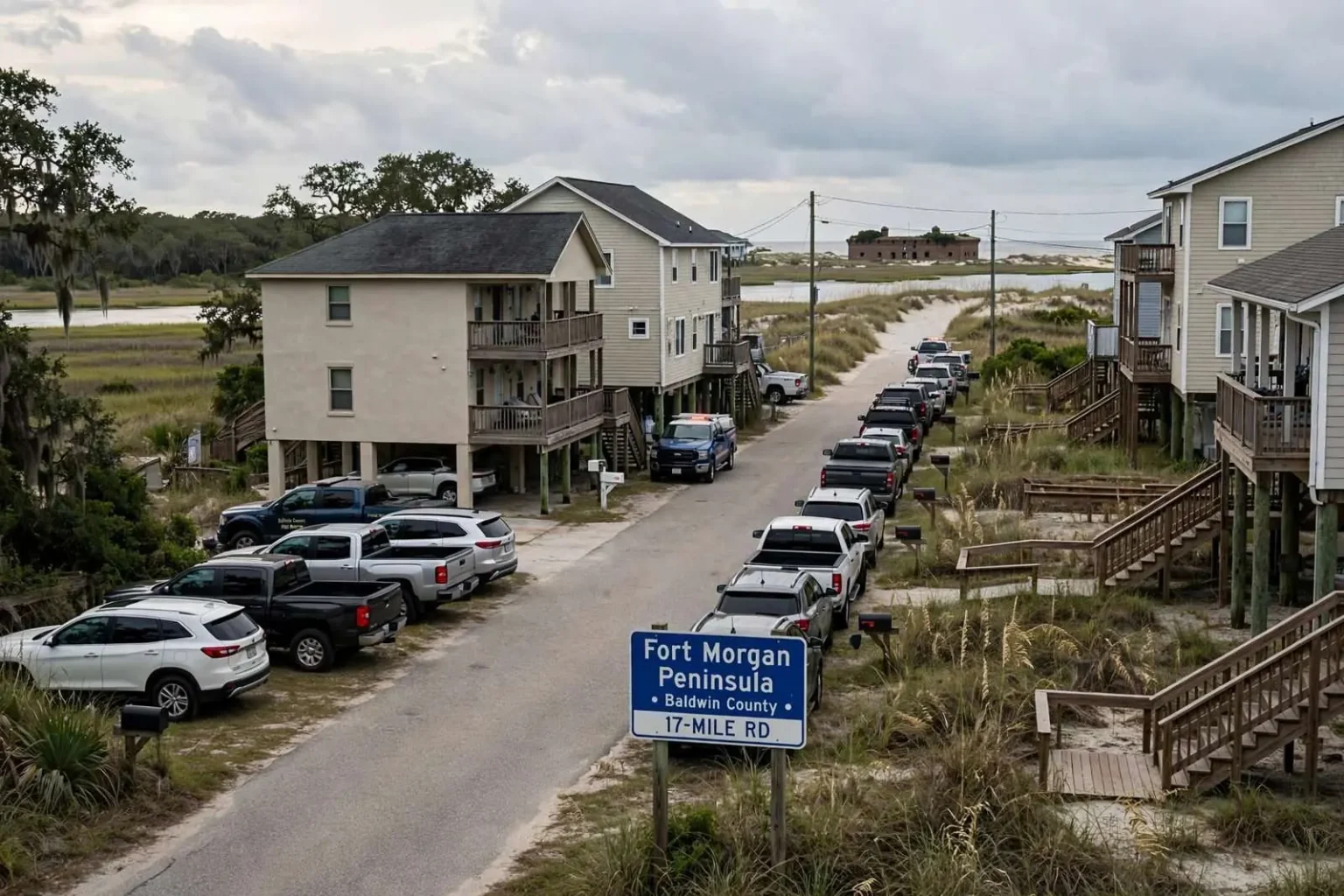 Illustration for the news story: Baldwin County Commission Limits Building Heights on Fort Morgan Peninsula Over Fire Safety Fears