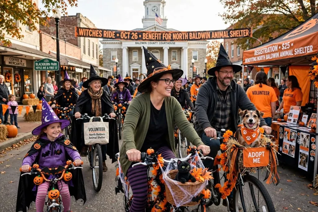 Illustration for the news story: Bay Minette to host first-ever Witches Ride to benefit animal shelter