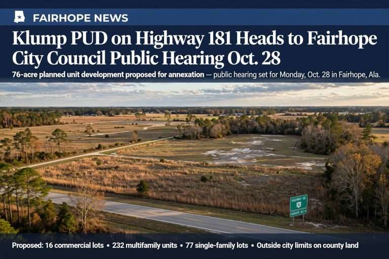 Illustration for the news story: Klump PUD on Highway 181 Heads to Fairhope City Council Public Hearing Oct. 28