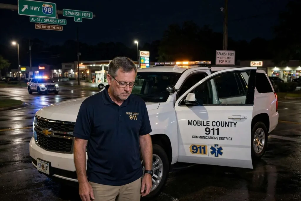 Illustration for the news story: Mobile County 911 Director Pleads Guilty to Public Intoxication in Spanish Fort Case