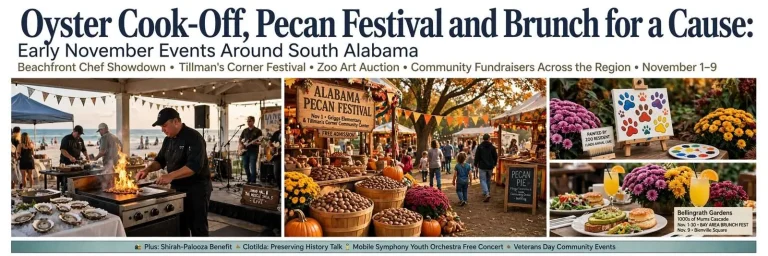 Illustration for the news story: Oyster Cook-Off, Pecan Festival and Brunch for a Cause: Early November Events Around South Alabama