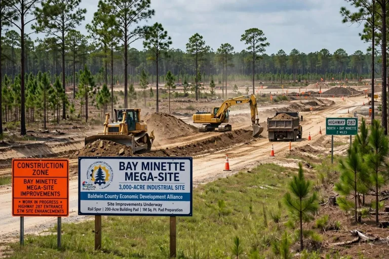 Illustration for the news story: Work Begins on Bay Minette Mega-Site Enhancements