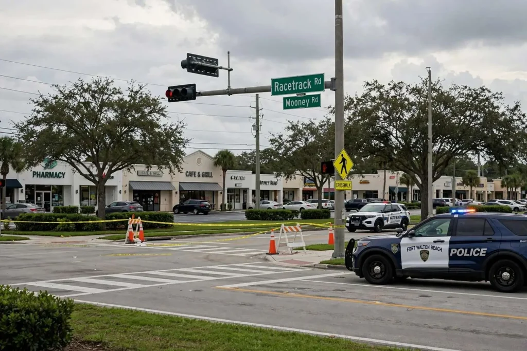 Illustration for the news story: Fort Walton Beach woman critically hurt after car turns into her path in crosswalk