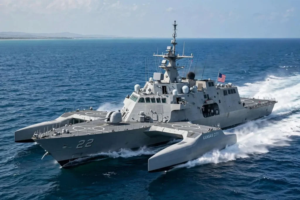 Illustration for the news story: Future USS Kansas City Completes Acceptance Trials as Austal USA’s 11th LCS Milestone