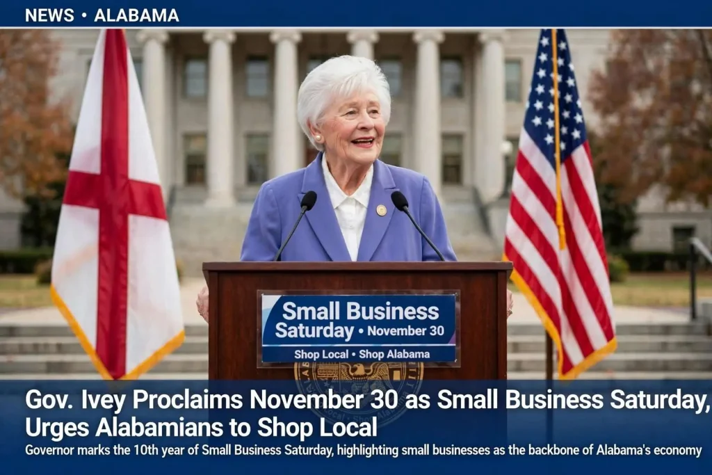 Illustration for the news story: Gov. Ivey Proclaims November 30 as Small Business Saturday, Urges Alabamians to Shop Local