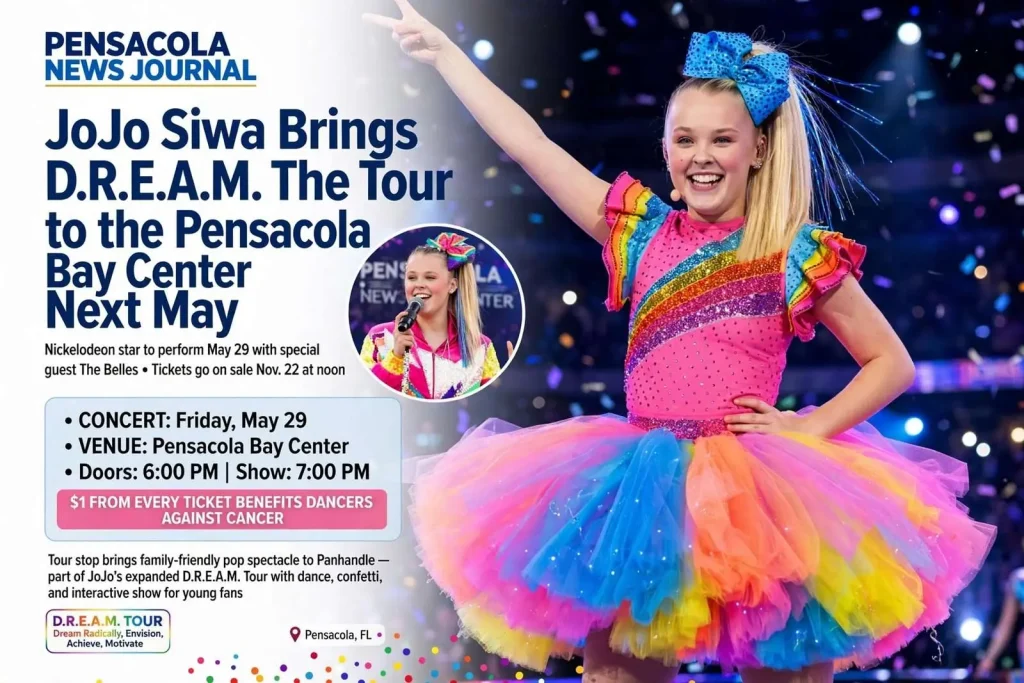 Illustration for the news story: JoJo Siwa Brings D.R.E.A.M. The Tour to the Pensacola Bay Center Next May