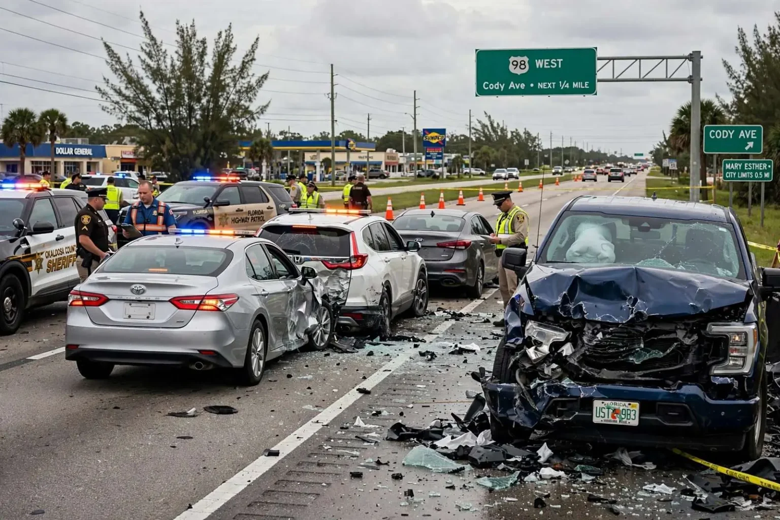Illustration for the news story: Killen man arrested after multi-vehicle hit-and-run on U.S. 98 in Okaloosa County