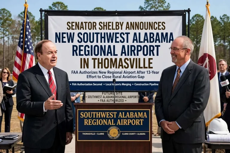 Illustration for the news story: Senator Shelby Announces New Southwest Alabama Regional Airport in Thomasville