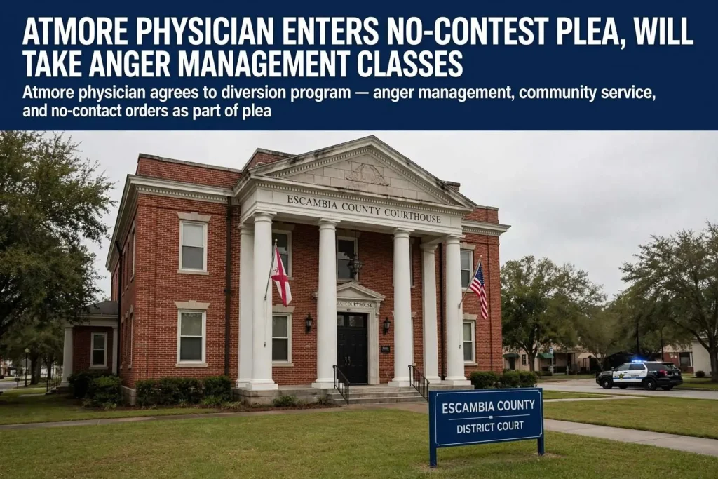 Illustration for the news story: Atmore physician enters no-contest plea, will take anger management classes