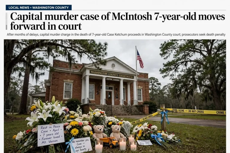 Illustration for the news story: Capital murder case of McIntosh 7-year-old moves forward in court