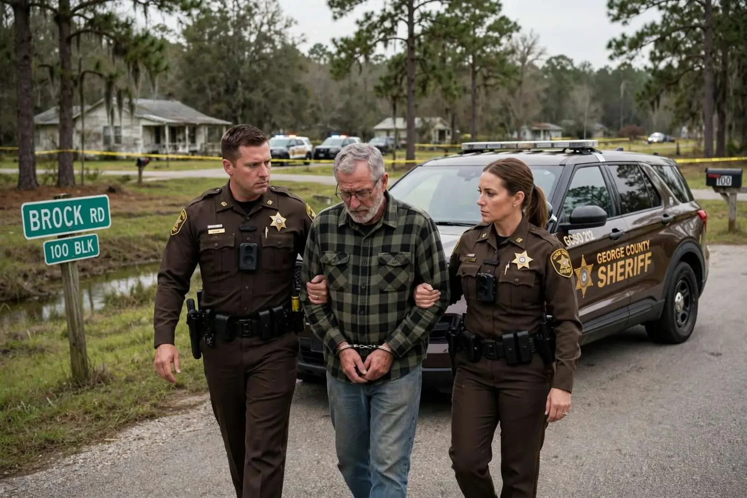 Illustration for the news story: Deputies arrest suspect in George County, Mississippi murder