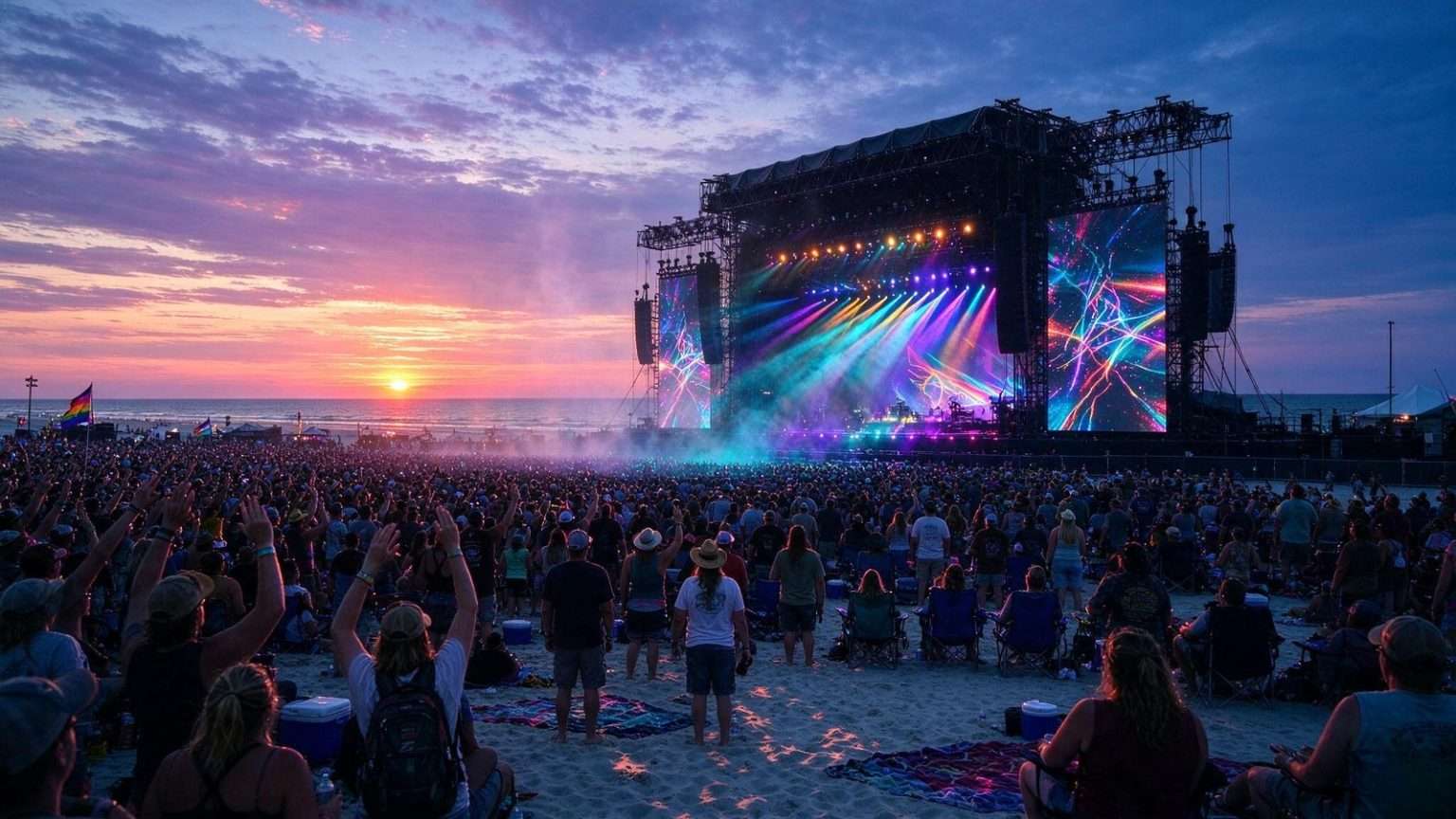 Illustration for the news story: Hangout Music Fest unveils 2020 lineup headed by Post Malone, Billie Eilish and Red Hot Chili Peppers